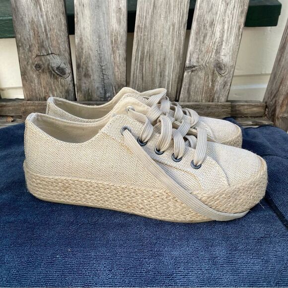 Women's Canvas Espadrille Sneakers size 7.5 NEW - Picture 1 of 6